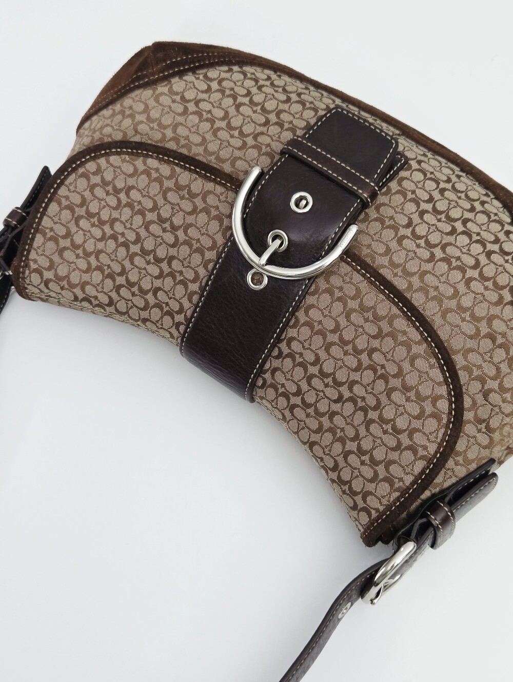 VINTAGE Y2K COACH MINI SIGNATURE SOHO BUCKLE FLAP SHOULDER BAG 6808 - Picture 5 of 12